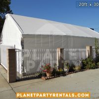 20x30 White Party Tent shown with sidewalls