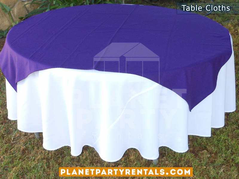 Tablecloth Linen Als Party Tents Tables Chairs White Round Table Cloth With Purple Diamond Runner For San Fernando Valley