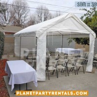 10ft x 20ft white party tent with sidewalls | San Fernando Valley tent rentals, van nuys, santa clarita, simi valley, burbank, panorama city