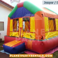 Bouncer/Jumper rentals | Multicolored jumpers available for rent | Jumper packages available with tables and chairs