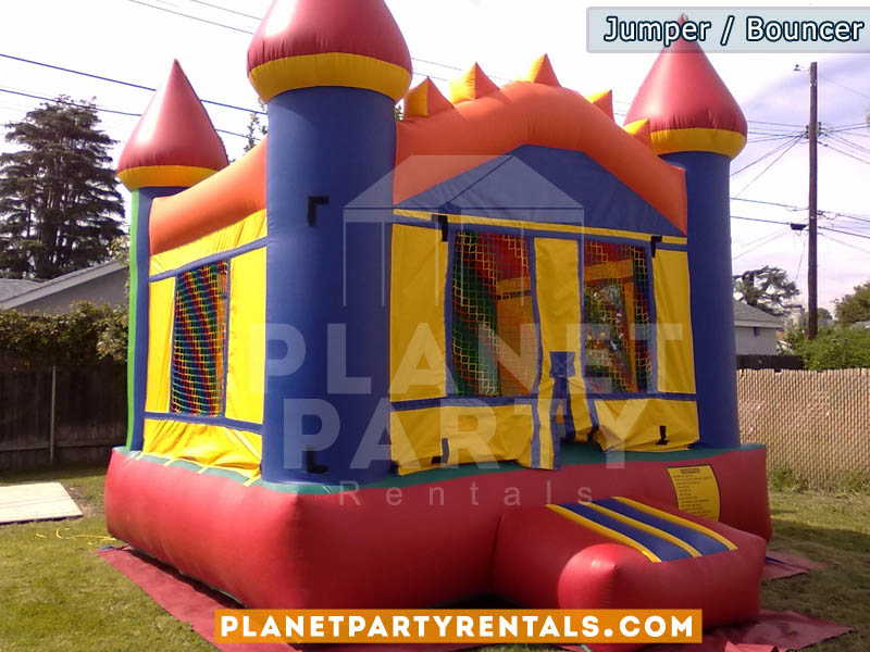 Bouncer/Jumper rentals | Multicolored jumper available for rent | Jumper packages available with tables and chairs