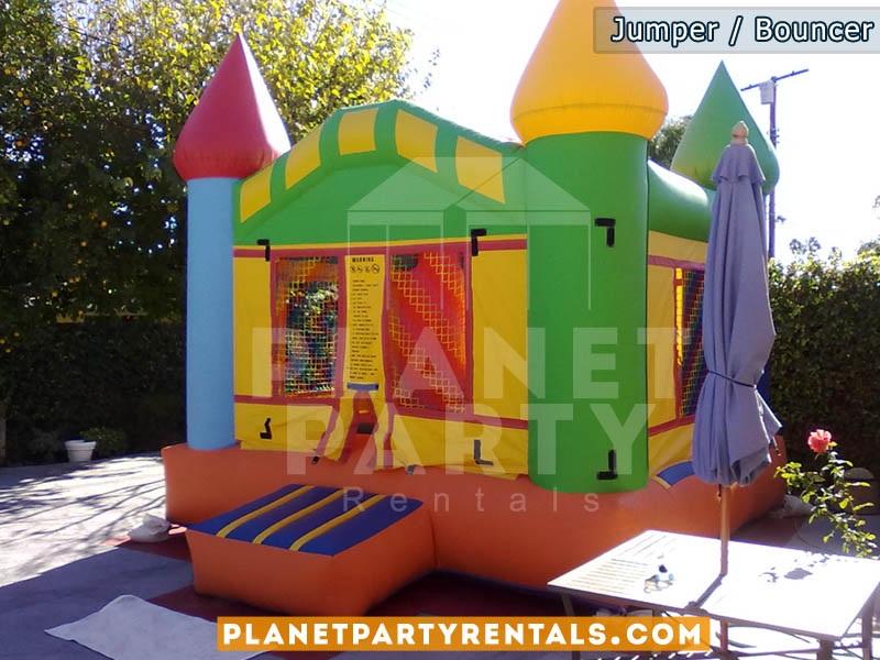 Bouncer/Jumper rentals | Multicolored jumpers available for rent | Jumper packages available with tables and chairs