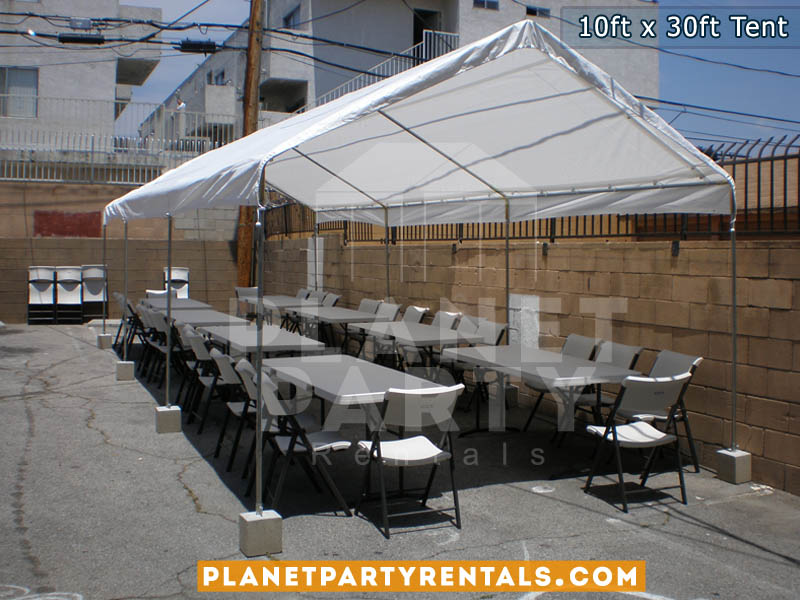 10ft x 30ft White Party Tent | Tent Packages available with tables and chairs